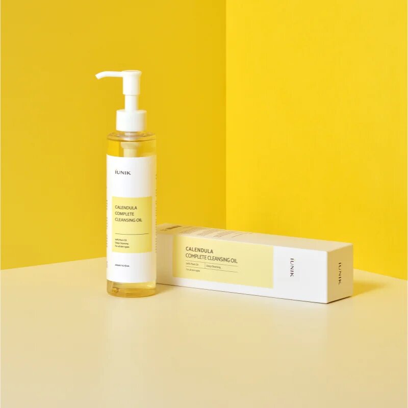 iUnik Calendula Complete Cleansing Oil tisztító és sminklemosó olaj az érzékeny arcbőrre 200 ml