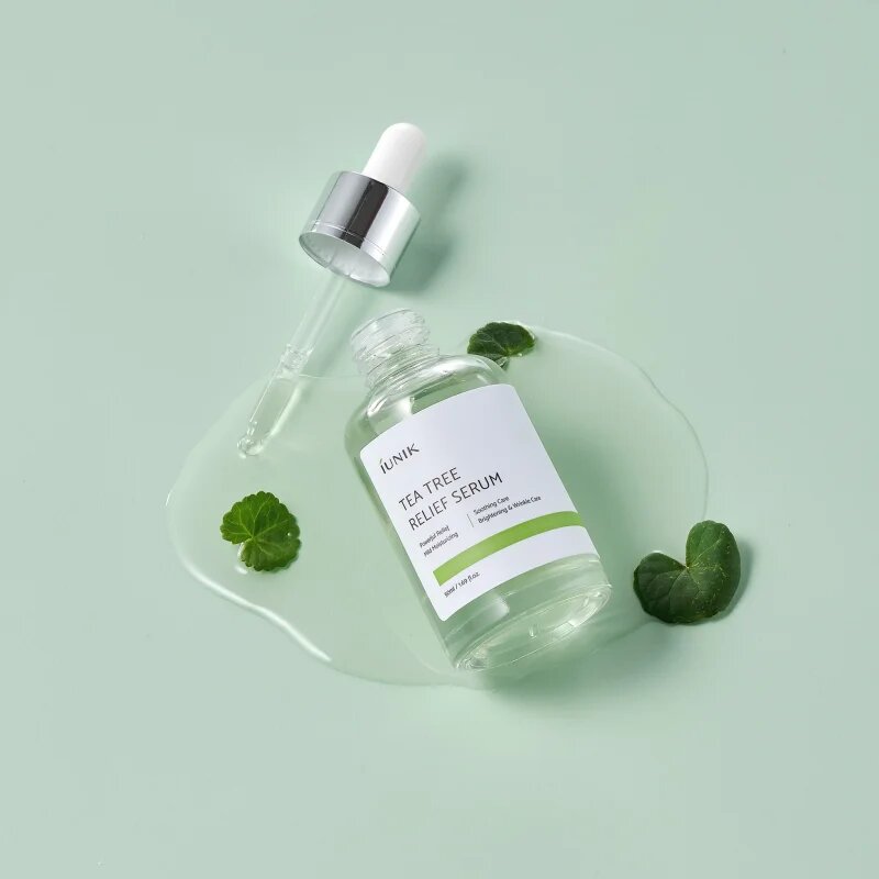 iUnik Tea Tree Relief Serum nyugtató arcszérum az aknéra hajlamos érzékeny bőrre 50 ml