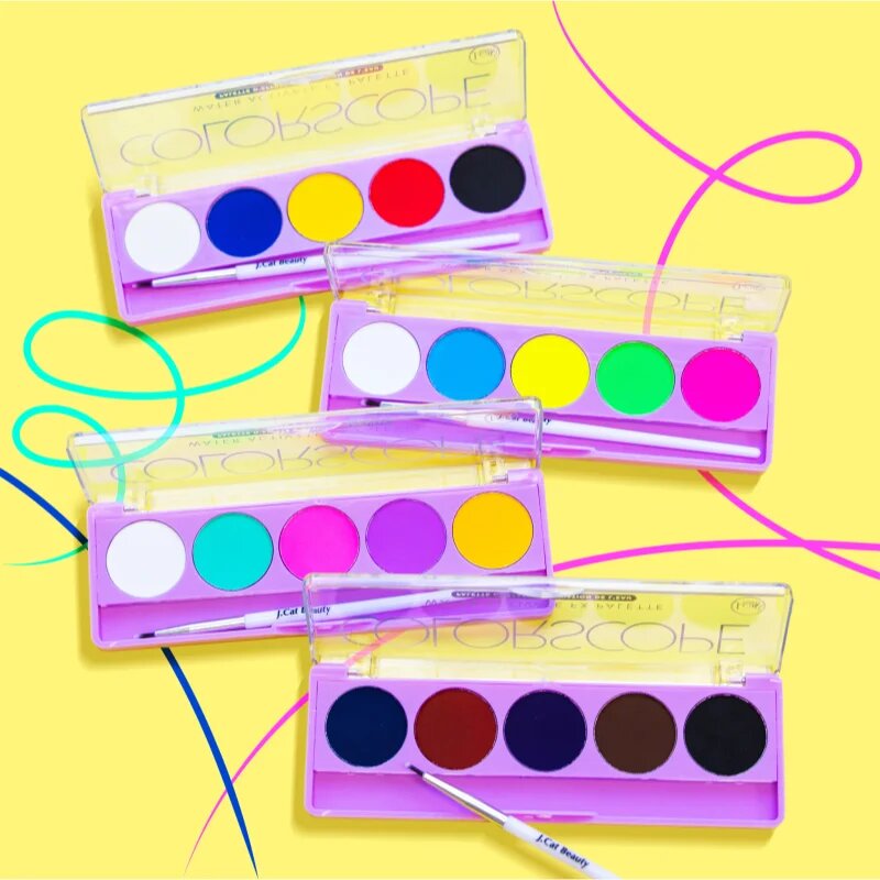 J.Cat Beauty ColorScope paletta arcra ecsettel árnyalat 104 Deep 5 g
