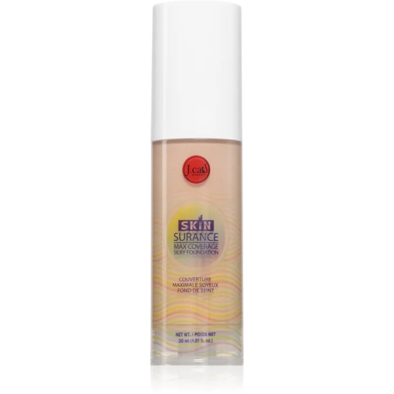 J.Cat Beauty Skinsurance tartós folyékony alapozó árnyalat 106 Soft Beige 30 ml