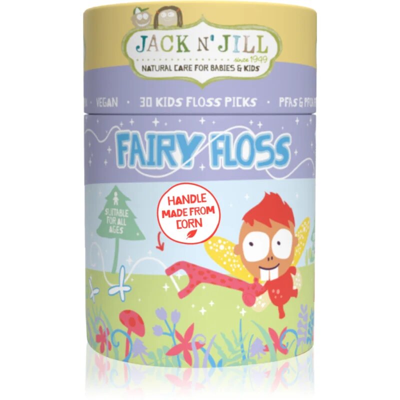 Jack N’ Jill Fairy Floss fogpiszkáló fogselyemmel gyermekeknek 30 db