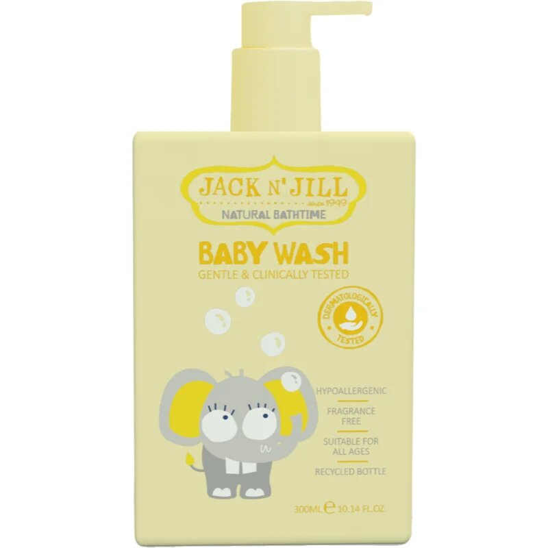 Jack N’ Jill Natural Bathtime Baby Wash gyengéd tusfürdő gél újszülötteknek 300 ml