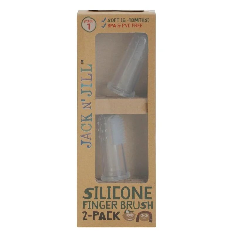 Jack N’ Jill Silicone ujjra húzható fogkefe gyermekeknek gyenge 6-18 hónapos 2 db