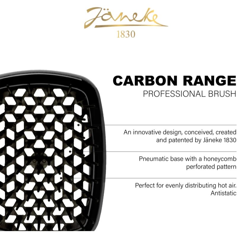 Janeke Carbon Fibre Pneumatic Brush hajkefe 22 cm 1 db