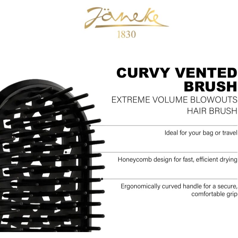 Janeke Curvy Vented Brush lapos kefe a gyorsabban beszárított hajhoz 15x5 cm