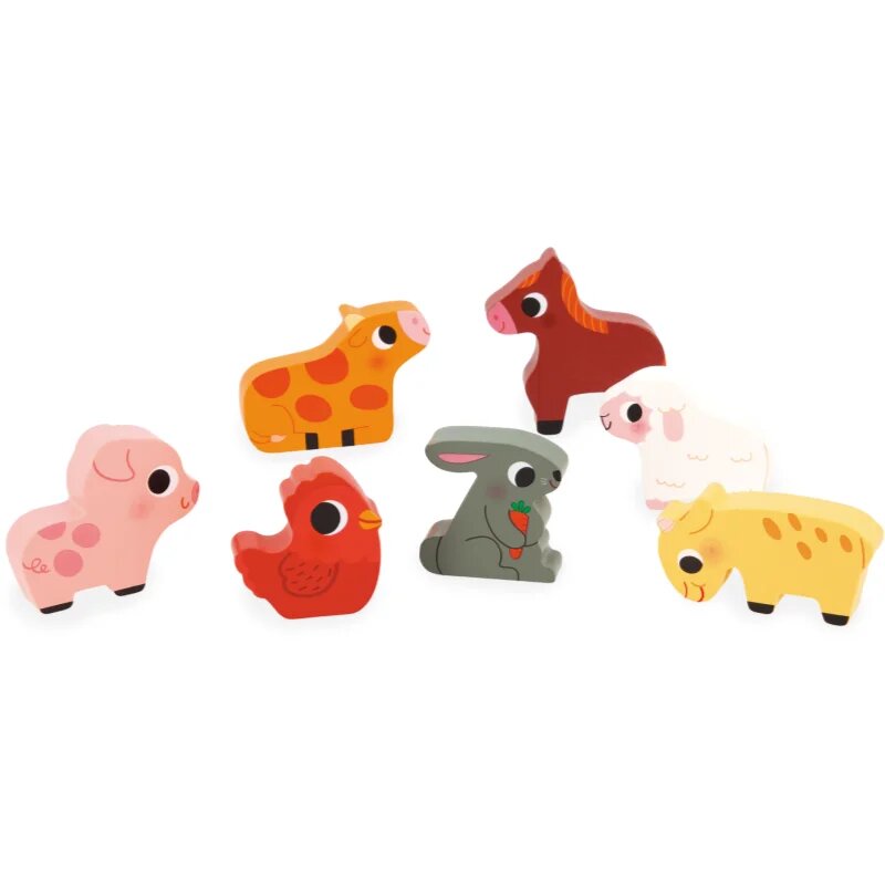 Janod Chunky Farm Puzzle interaktív formaberakó játék 18m+ 7 db