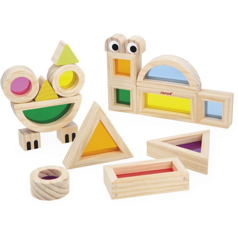 Janod Sensory Game Translucent Blocks interaktív játék 12m+ 12 db