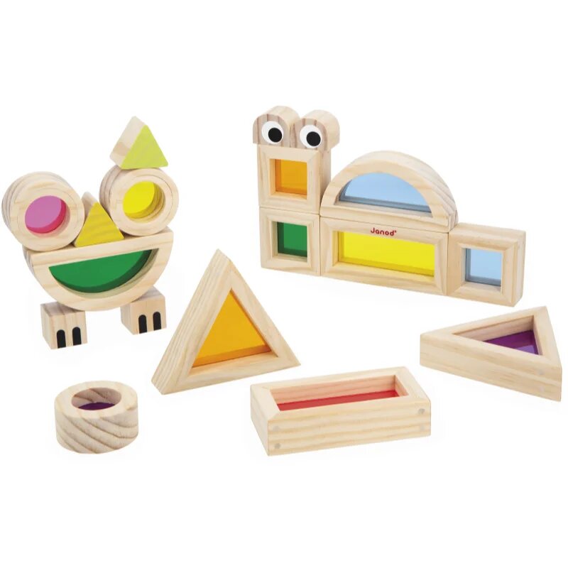 Janod Sensory Game Translucent Blocks interaktív játék 12m+ 12 db