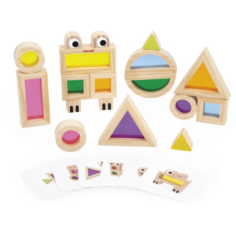 Janod Sensory Game Translucent Blocks interaktív játék 12m+ 12 db