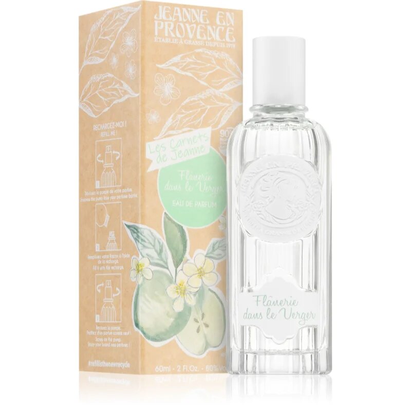 Jeanne en Provence Les Carnets de Jeanne Flanerie dans Le Verger Eau de Parfum utántölthető hölgyeknek 60 ml