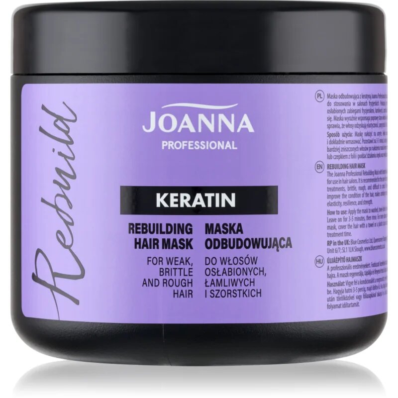 Joanna Professional Keratin keratinos maszk száraz és törékeny hajra 500 g