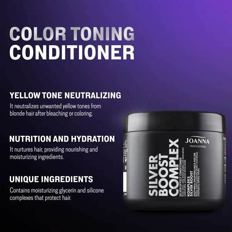 Joanna Silver Boost Complex lila kondicionáló semlegesíti a sárgás tónusokat 500 g