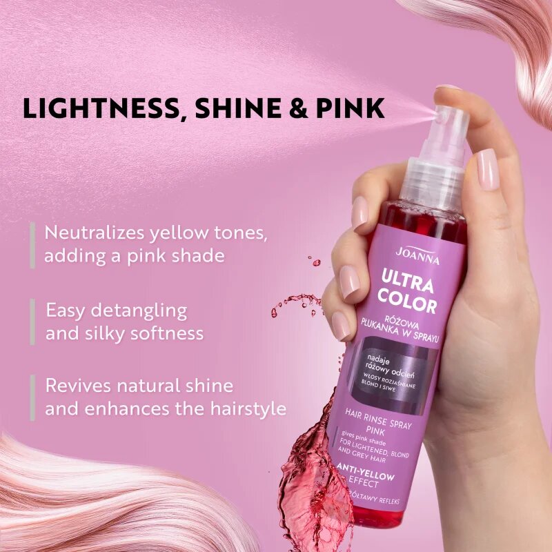 Joanna Ultra Color Hair Rinse Pink Spray színező spray árnyalat Pink 150 ml