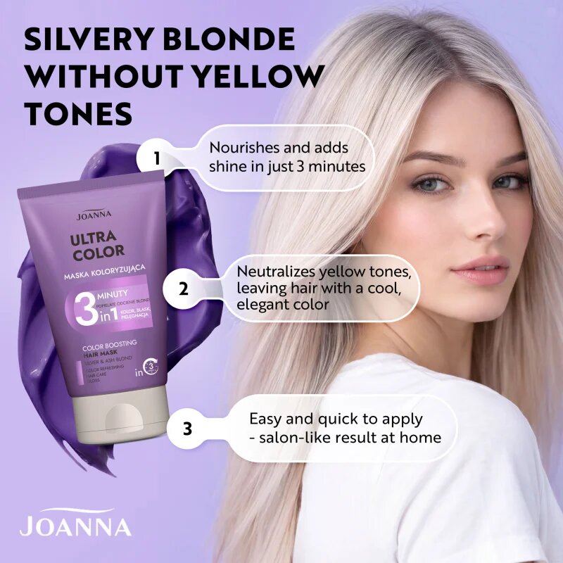 Joanna Ultra Color Silver Shades 3 Minutes tonizáló kondicionáló árnyalat Silver 100 g