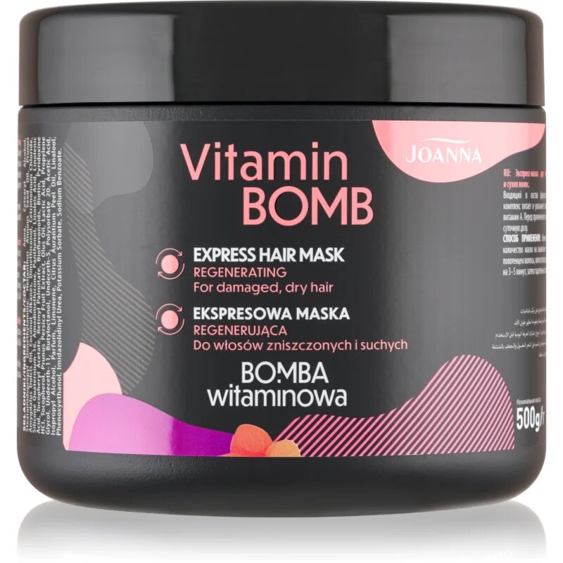 Joanna Vitamin Bomb Express Hair Mask maszk száraz és sérült hajra 500 ml