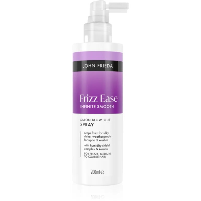 John Frieda Frizz Ease Salon Blow - Out Spray kisimító spray a hajformázáshoz melyhez magas hőfokot használunk 200 ml