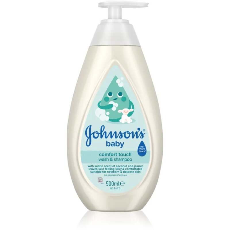 Johnson's® Comfort Touch gyermek tisztító gél és sampon 2 az 1-ben gyermekeknek 500 ml