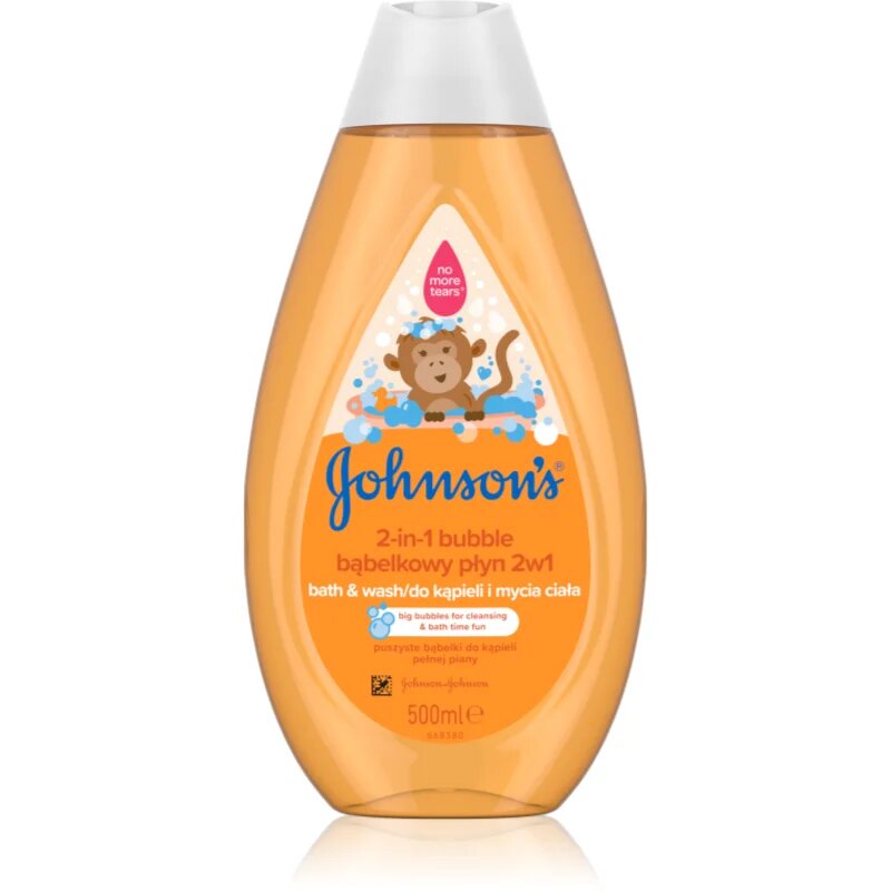 Johnson's® Wash and Bath buborékos fürdő és tisztító gél 2 az 1-ben 500 ml
