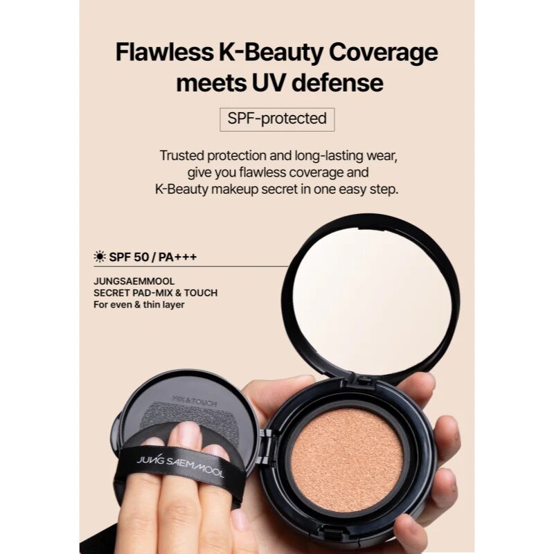 JUNG SAEM MOOL Essential Skin Nuder Cushion élénkítő make-up utántöltő árnyalat Medium Deep 14 g