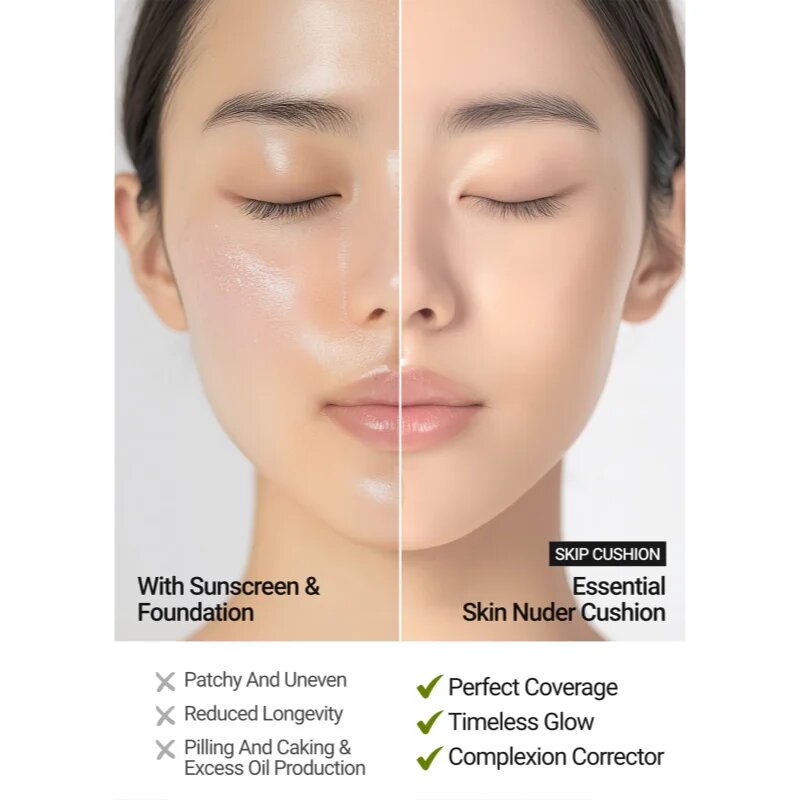 JUNG SAEM MOOL Essential Skin Nuder Cushion élénkítő make-up utántöltő árnyalat Medium Deep 14 g