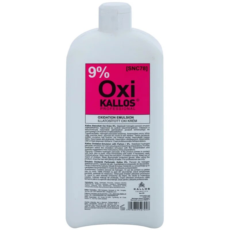 Kallos Classic Oxi peroxid krém 9% professzionális használatra 1000 ml
