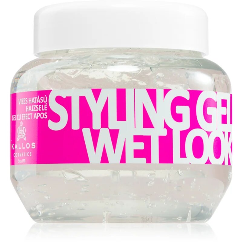 Kallos Classic Styling Gel vizes hatású hajzselé ultra erős fixálás Wet Look 275 ml