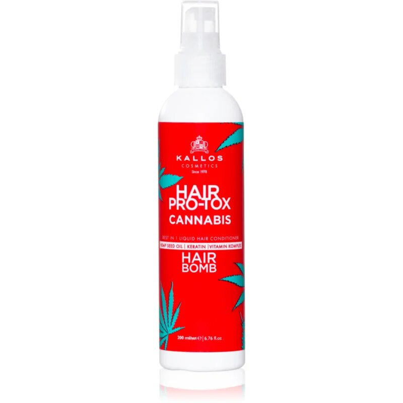 Kallos Hair Pro-Tox Cannabis öblítést nem igénylő spray kondicionáló kender olajjal 200 ml