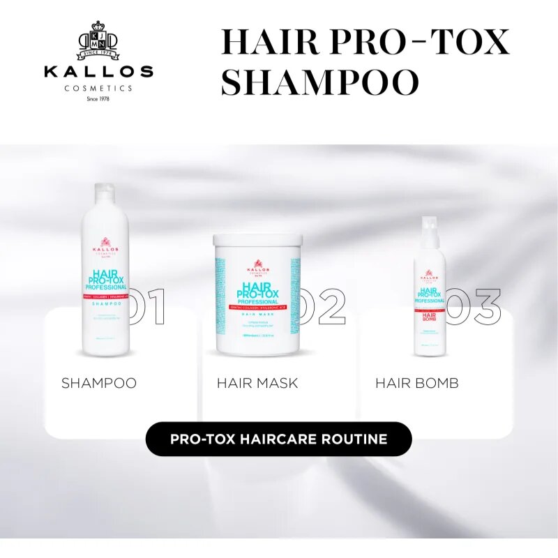 Kallos Hair Pro-Tox keratinos sampon száraz és sérült hajra 500 ml