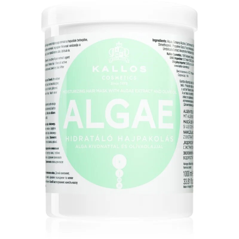 Kallos KJMN Professional Algae hidratáló maszk alga és olívaolaj kivonattal 1000 ml