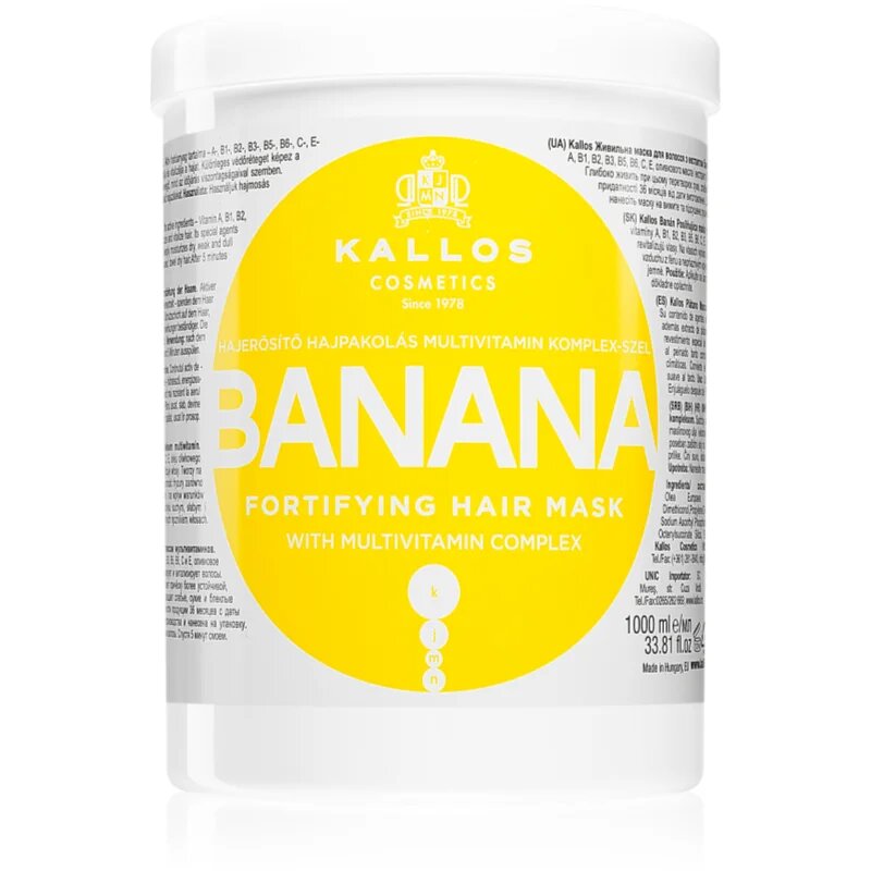 Kallos KJMN Professional Banana erősítő maszk multivitamin komplexszel 1000 ml