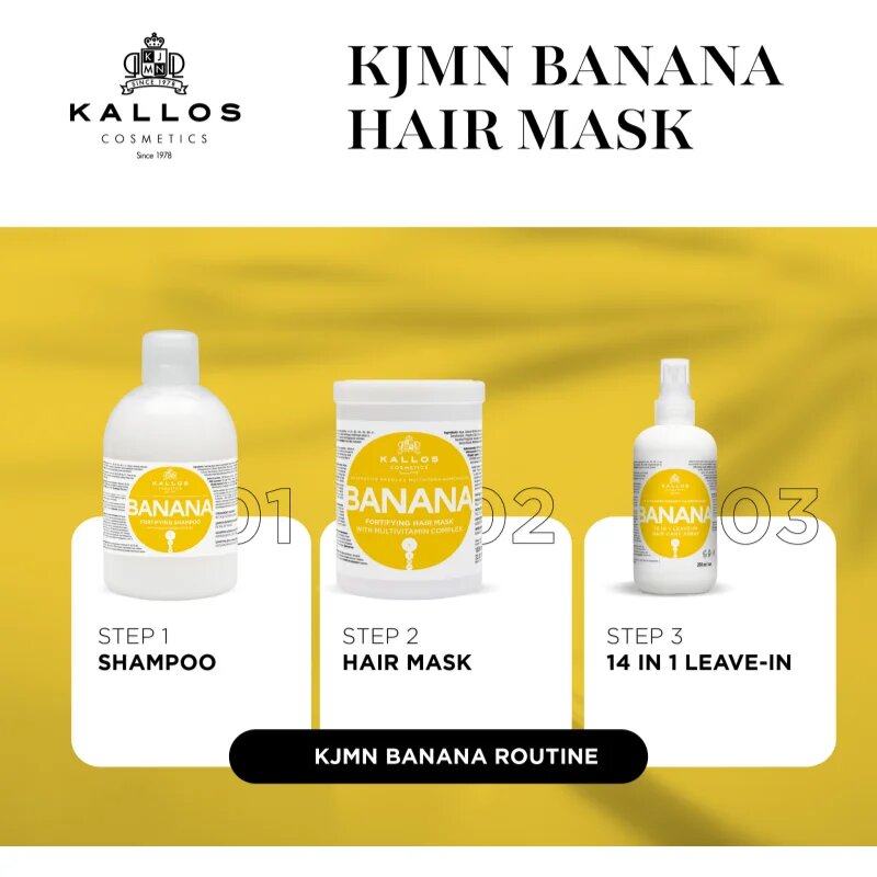 Kallos KJMN Professional Banana erősítő maszk multivitamin komplexszel 1000 ml