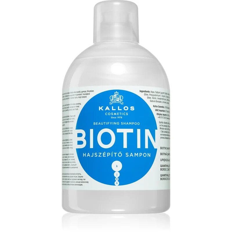 Kallos KJMN Professional Biotin sampon a gyengéd vékony és rakoncátlan hajra 1000 ml