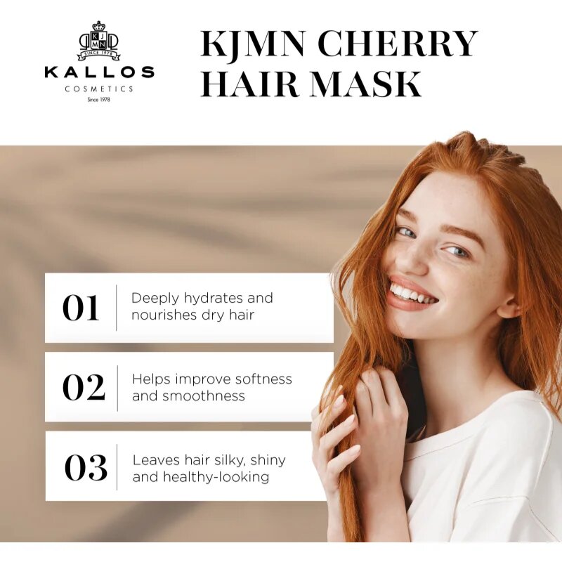 Kallos KJMN Professional Cherry hidratáló maszk a károsult hajra 1000 ml
