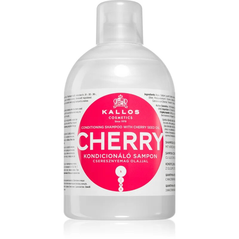 Kallos KJMN Professional Cherry hidratáló sampon száraz és sérült hajra 1000 ml