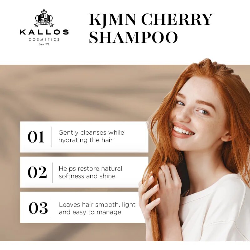 Kallos KJMN Professional Cherry hidratáló sampon száraz és sérült hajra 1000 ml