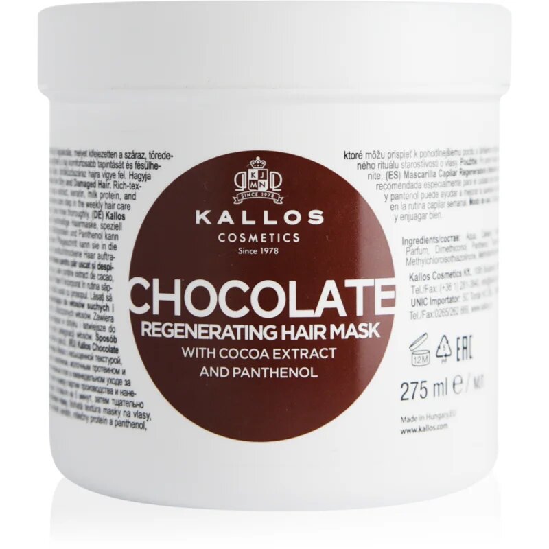 Kallos KJMN Professional Chocolate regeneráló hajmasz 275 ml