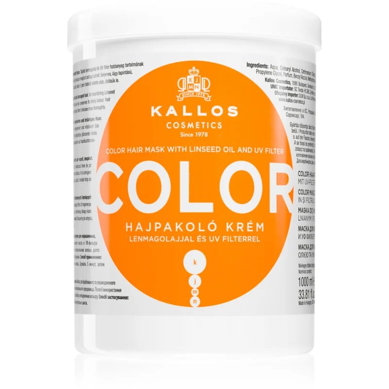 Kallos KJMN Professional Color maszk festett hajra többféle színben 1000 ml