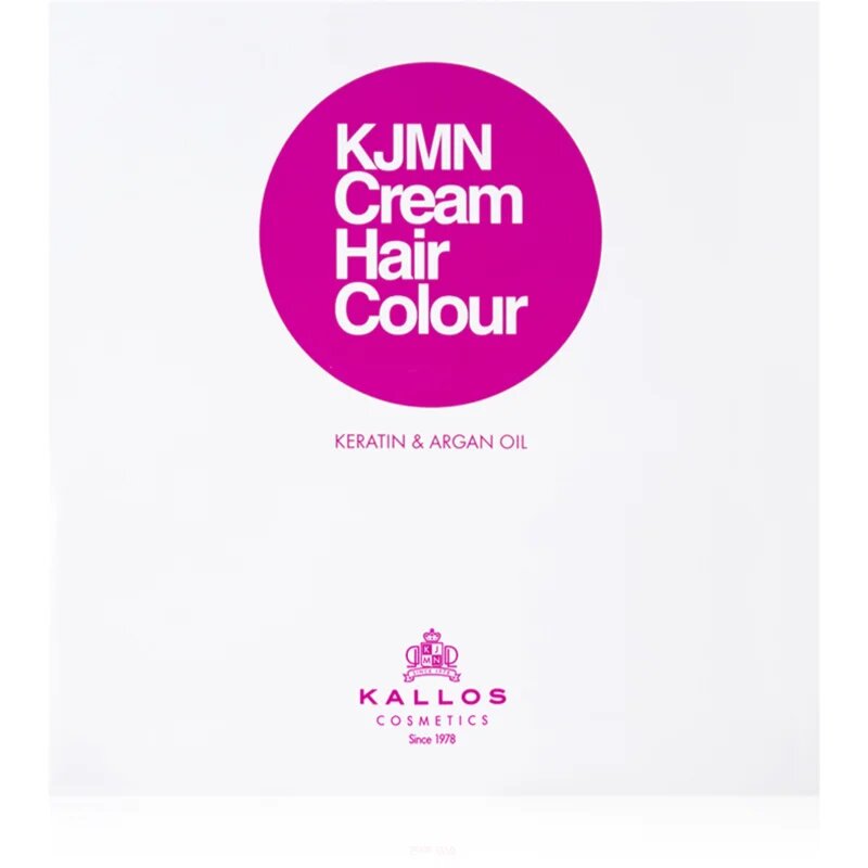 Kallos KJMN Professional Cream Hair Colour Keratin & Argan Oil hajfesték keratinnal és argán olajjal árnyalat 8.43 l Intense Coral Red 100 ml