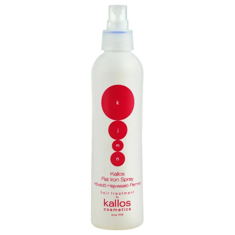 Kallos KJMN Professional Flat Iron Spray védő spray a hajformázáshoz melyhez magas hőfokot használunk 200 ml