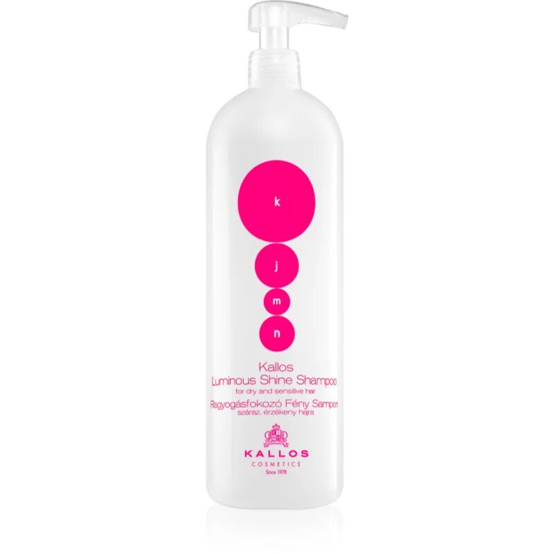 Kallos KJMN Professional Luminous Shine élénkítő sampon száraz és érzékeny hajra 1000 ml