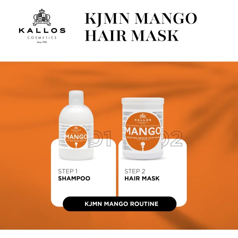 Kallos KJMN Professional Mango erősítő maszk mangó olajjal 275 ml