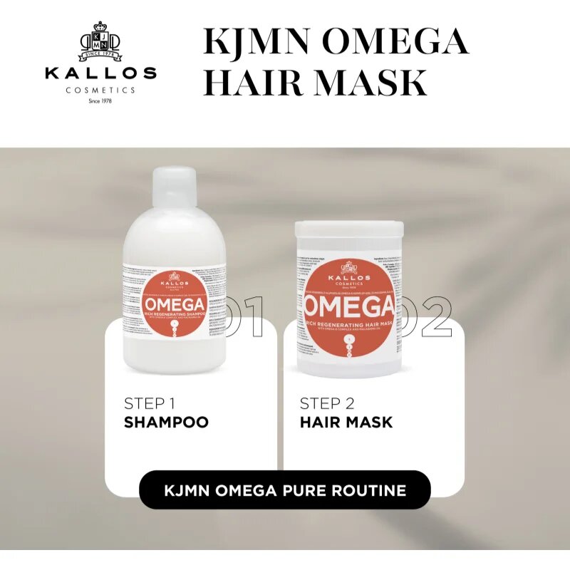 Kallos KJMN Professional Omega tápláló hajmaszk omega 6 komplexszel és makadámia olajjal 1000 ml