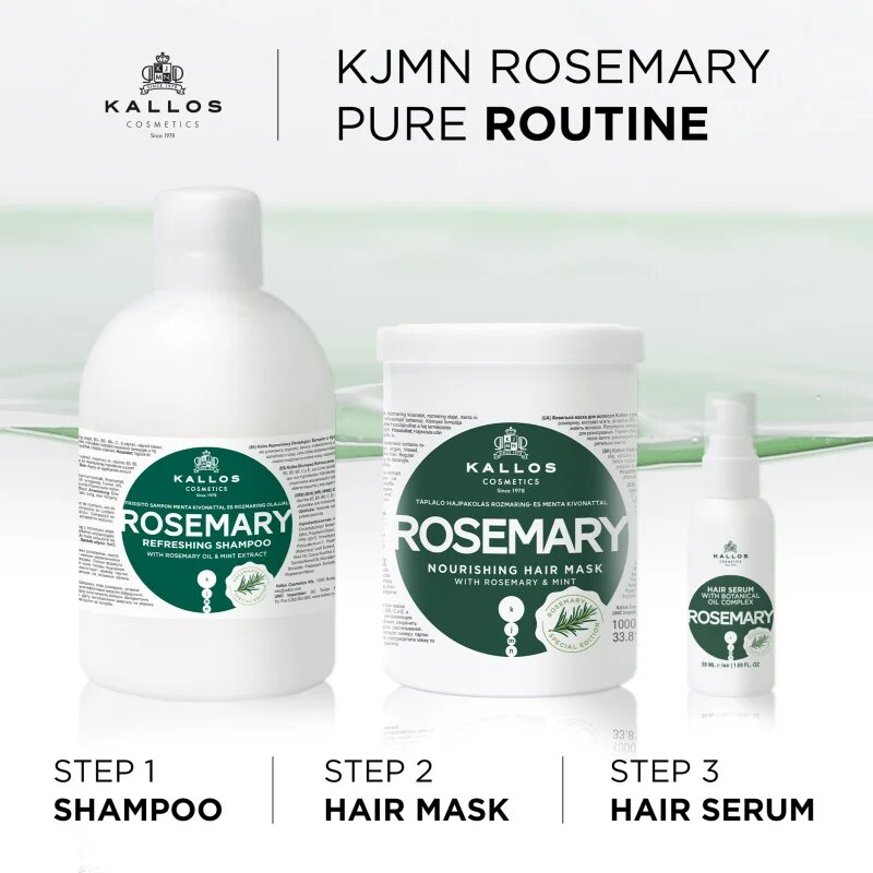 Kallos KJMN Professional Rosemary regeneráló és védő olaj a sérült hajra és töredezett hajvégekre 50 ml