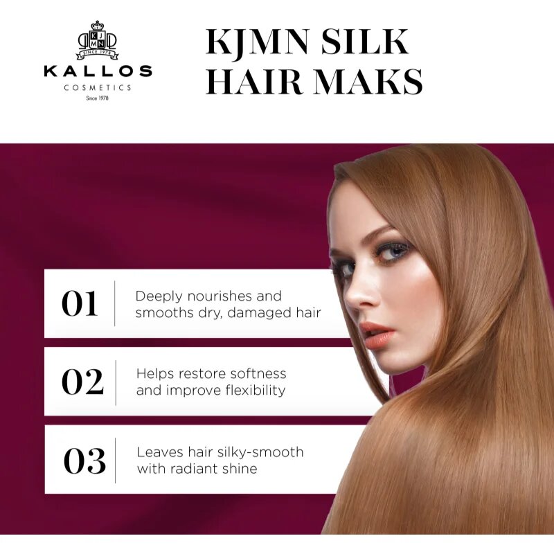 Kallos KJMN Professional Silk maszk száraz és érzékeny hajra 1000 ml