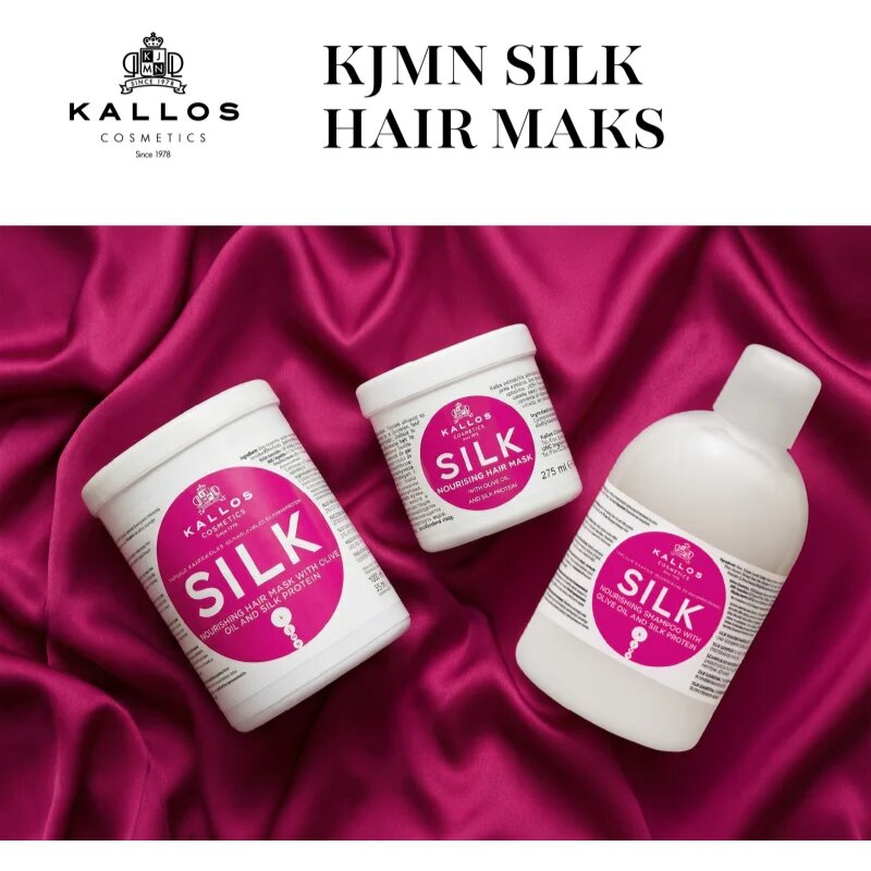 Kallos KJMN Professional Silk maszk száraz és érzékeny hajra 1000 ml
