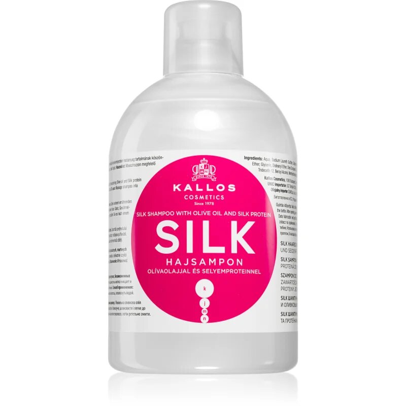 Kallos KJMN Professional Silk selymesen finom sampon száraz és érzékeny hajra 1000 ml