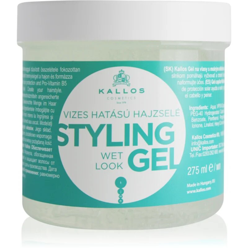 Kallos KJMN Wet Look Styling Gel vizes hatású hajzselé 275 ml