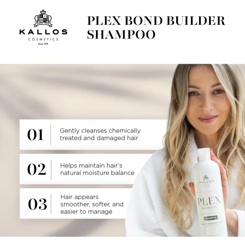 Kallos Plex Shampoo regeneráló sampon sérült vegyileg kezelt hajra 500 ml