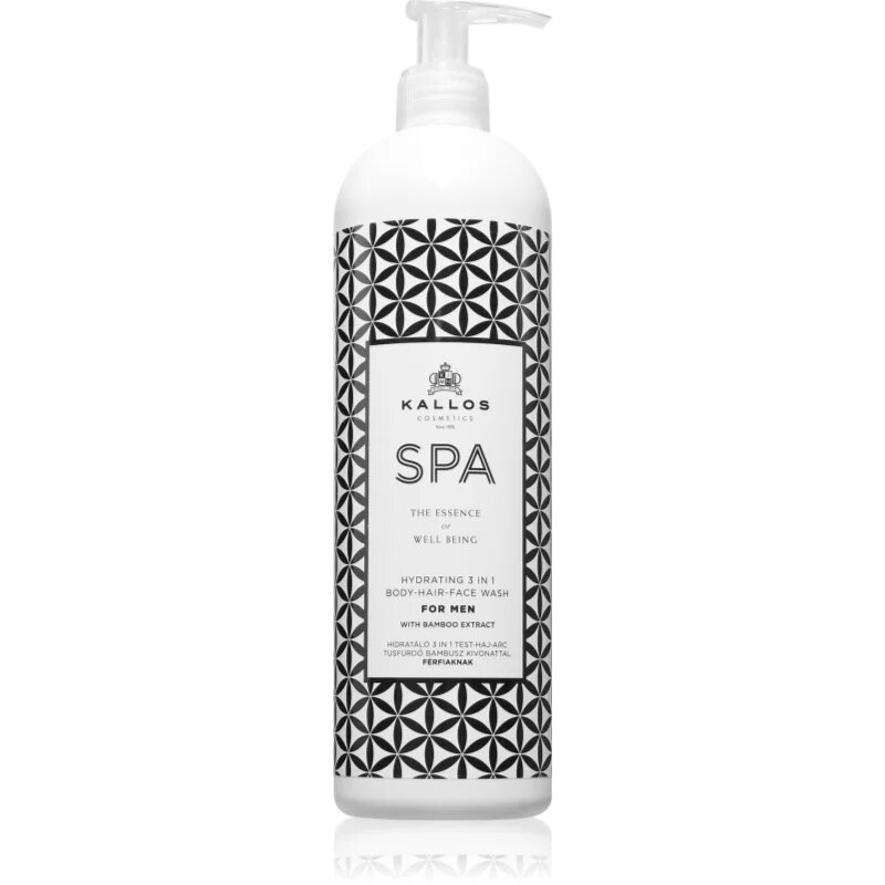 Kallos Spa Hydrating hidratáló tusoló gél arcra testre és hajra uraknak 500 ml