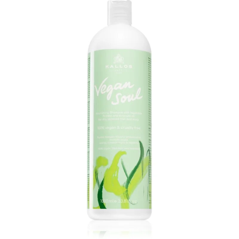 Kallos Vegan Soul Nourishing tápláló sampon száraz károsult hajra 1000 ml